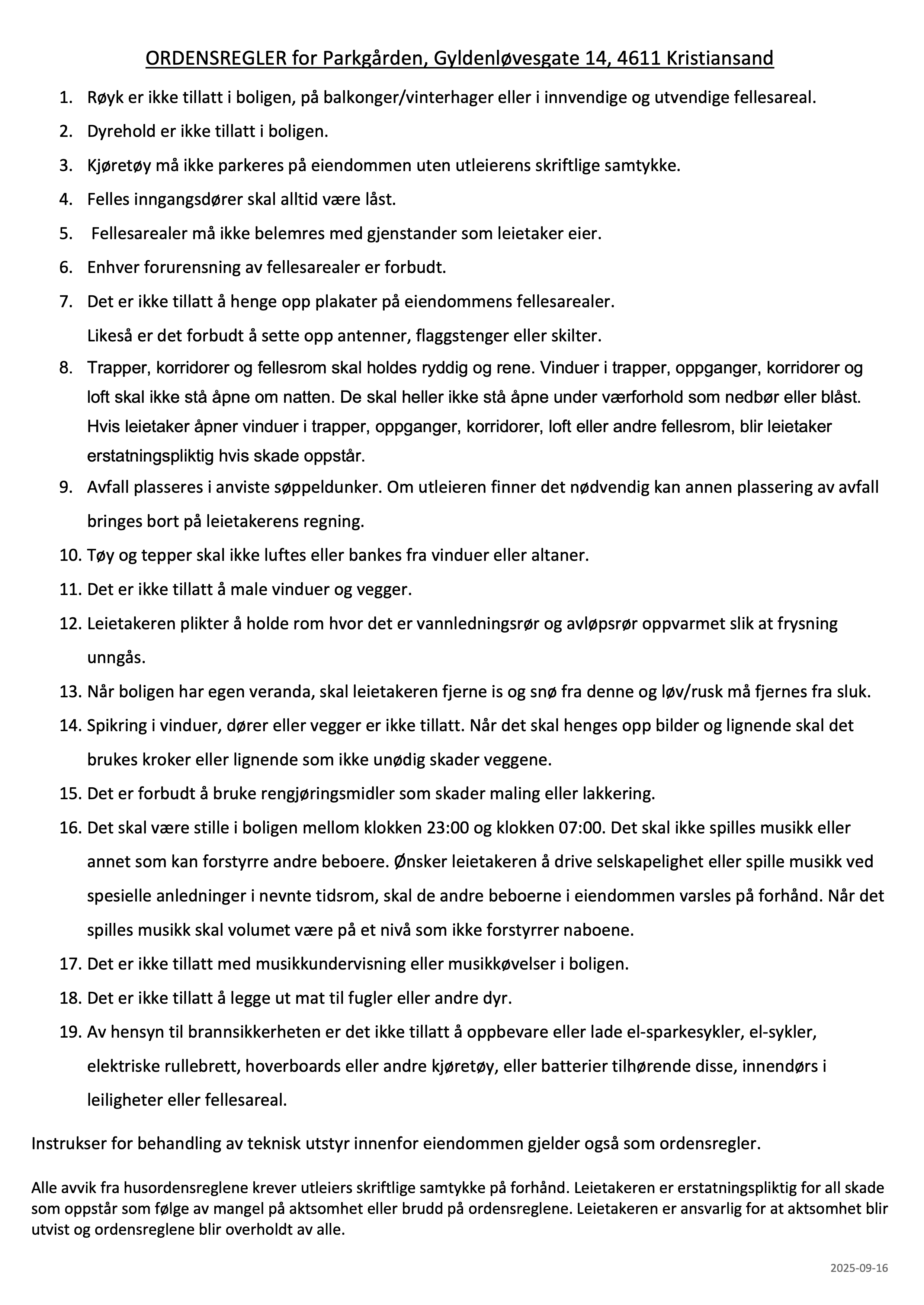 ORDENSREGLER for Parkgarden 2025 08 29