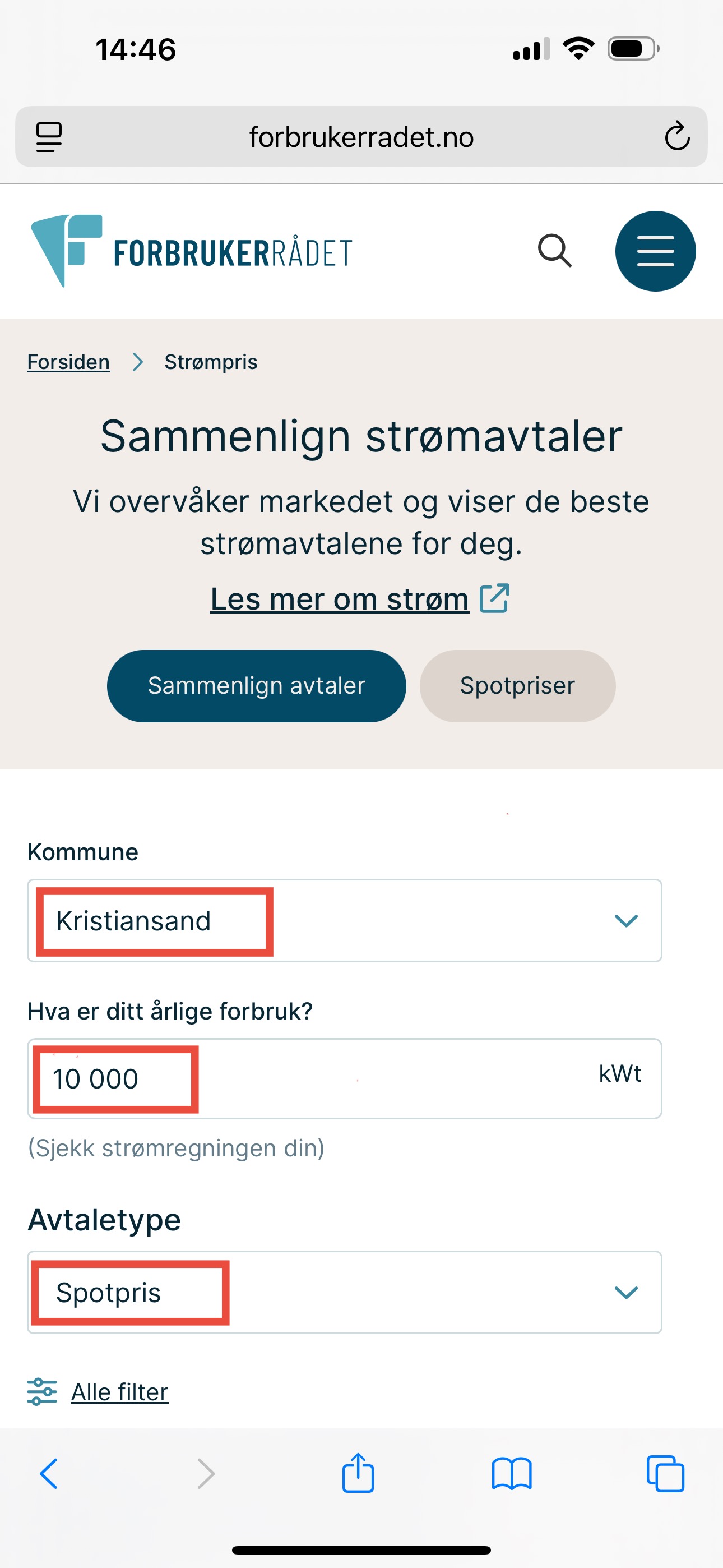 Forbrukerradet sammenlin strompriser spotpris IMG 0383